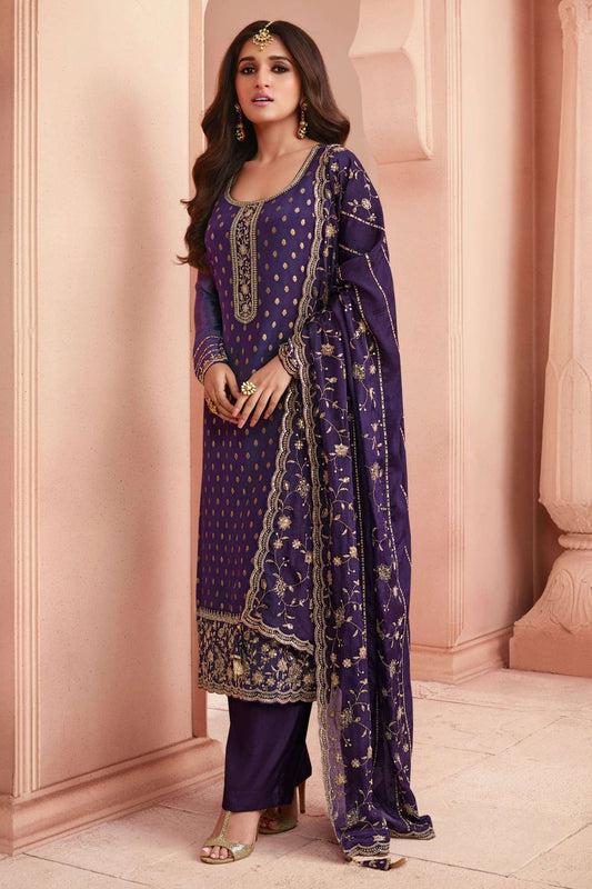 Purple Silk salwar suit