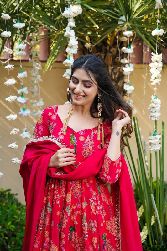 .VASNAVI VINTAGE ANARKALI SUIT SET