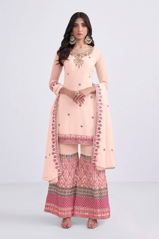Light Blue Georgette Sharara suit