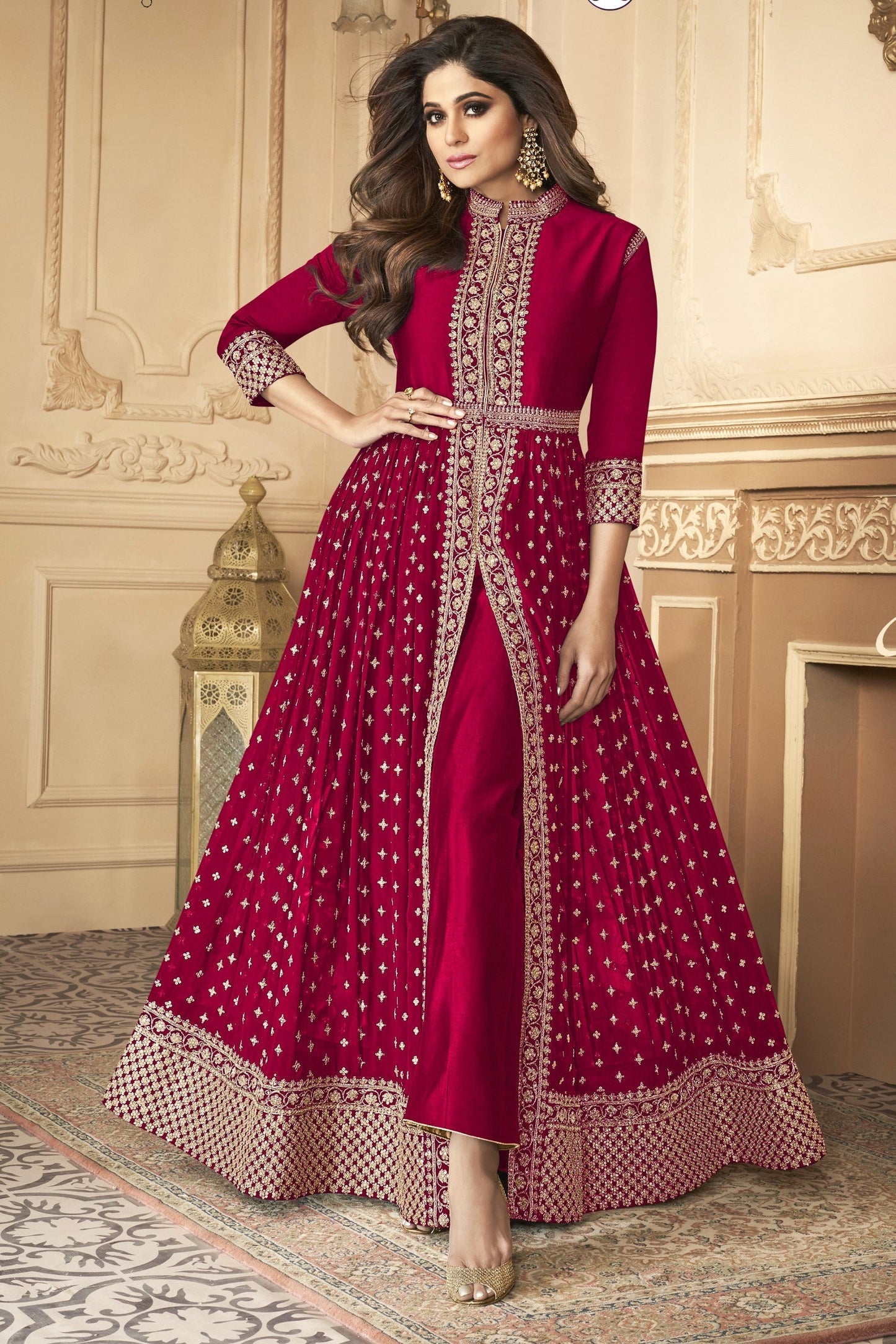 Pink Georgette Anarkali Suit