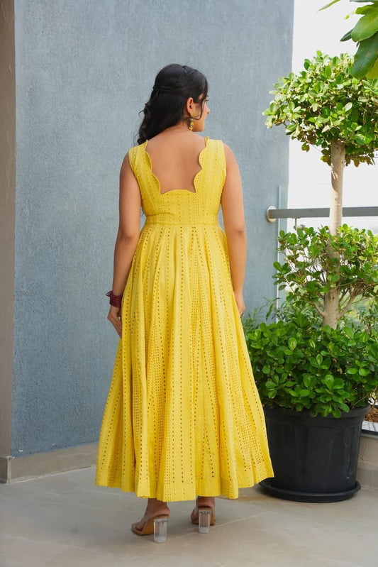 YUVISHA YELLOW COTTON KURTA SET