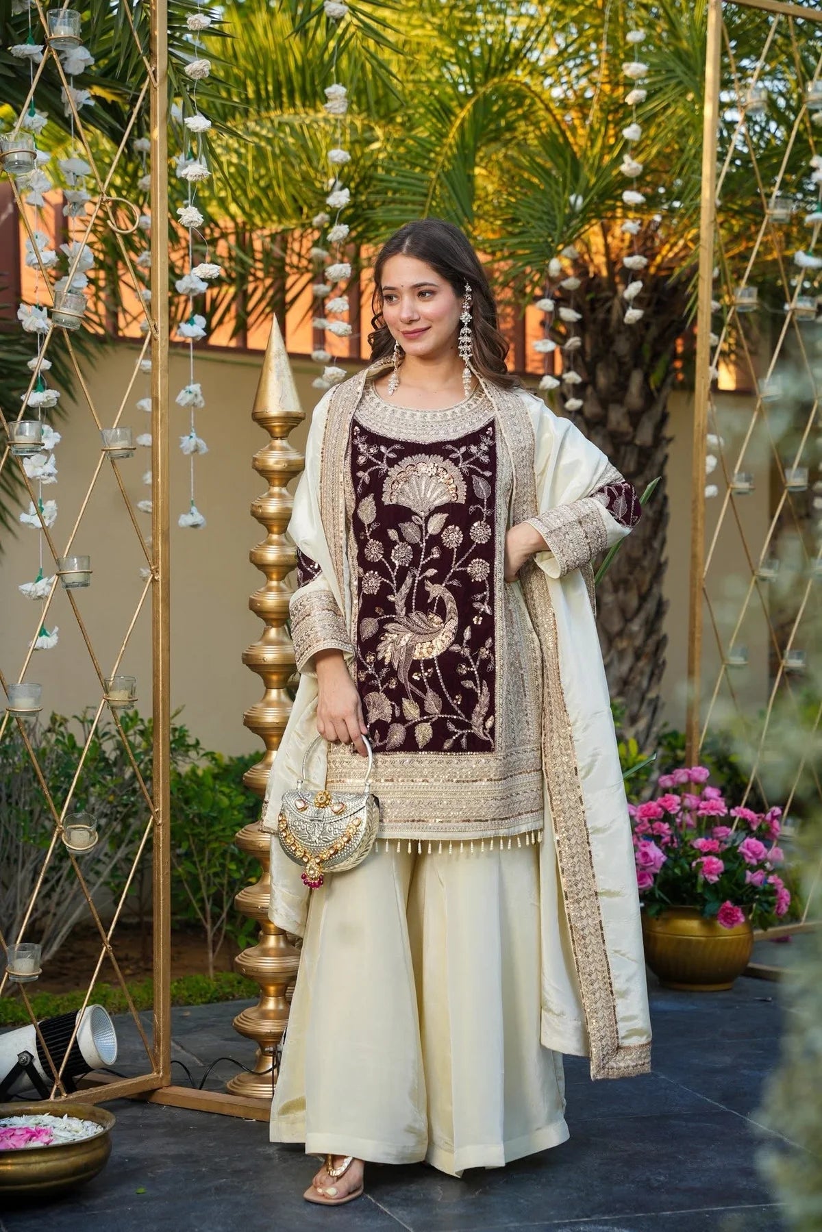 ZARMINA VELVET SHARARA SET