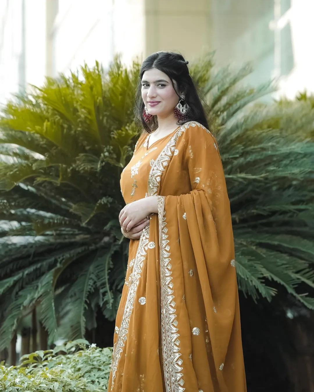BROWN COLOR ANARKALI SUIT SET