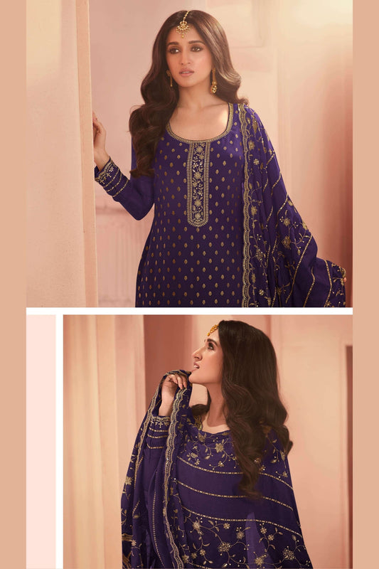 Purple Silk salwar suit
