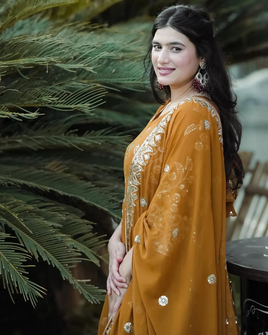 BROWN COLOR ANARKALI SUIT SET