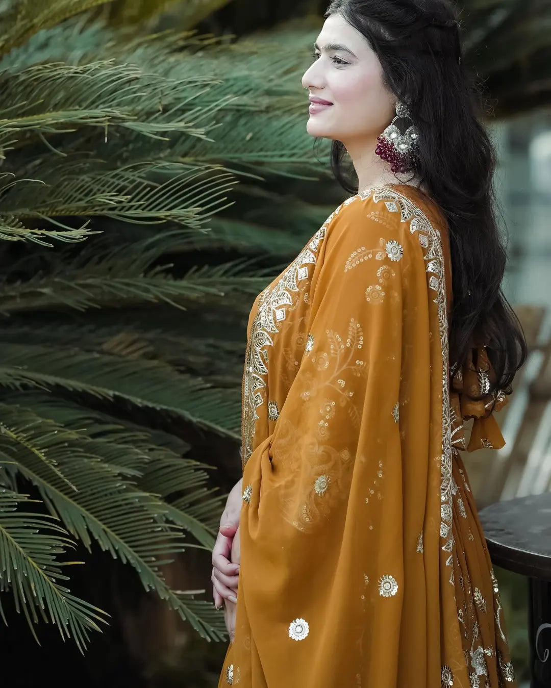 BROWN COLOR ANARKALI SUIT SET