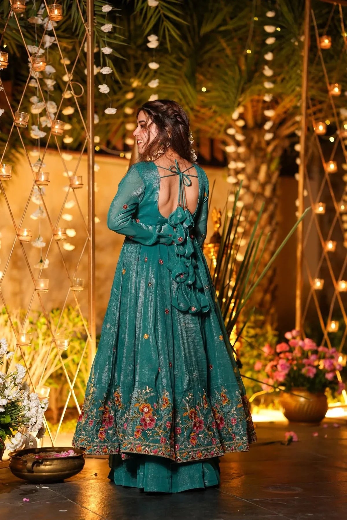 SAMHITA BLOOMWEAVE SILK ANARKALI SUIT SET