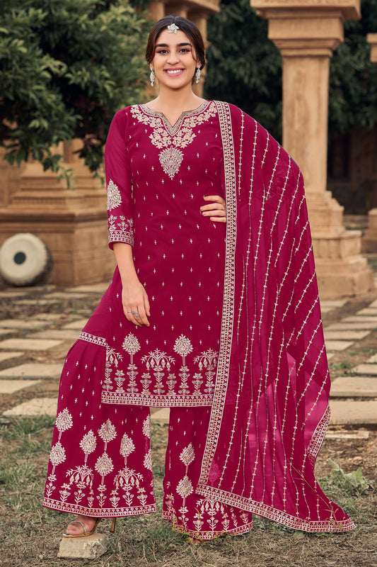 Pink Georgette Sharara suit