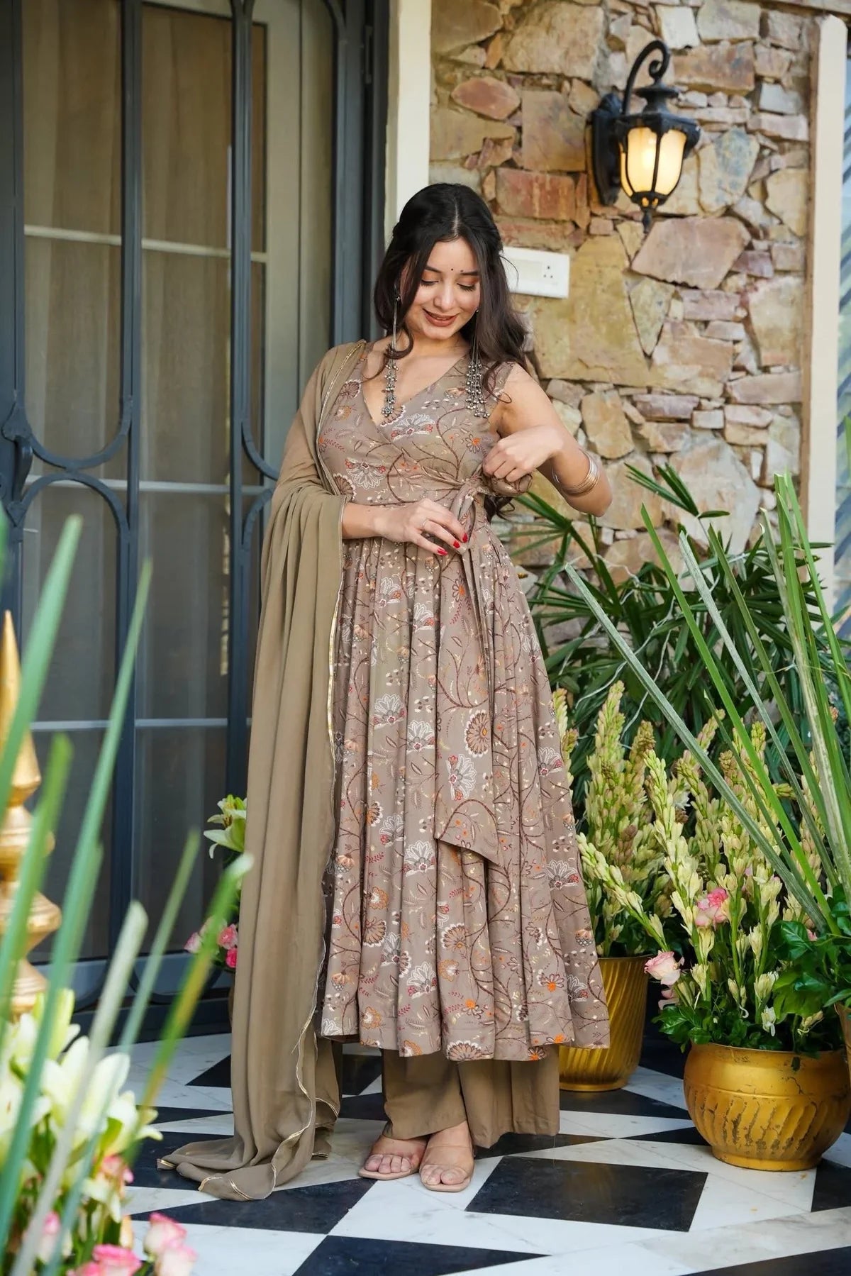 DUNE ELEGANCE PRINTED RAYON SUIT SET