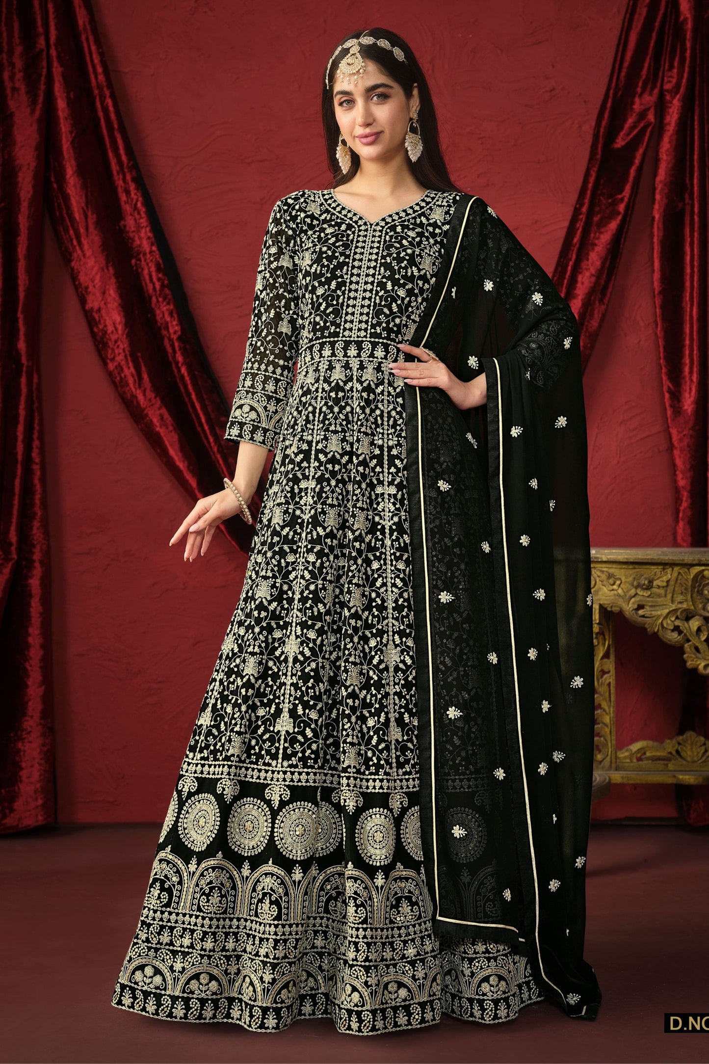 Black Georgette Full Floor Length Anarkali Suit