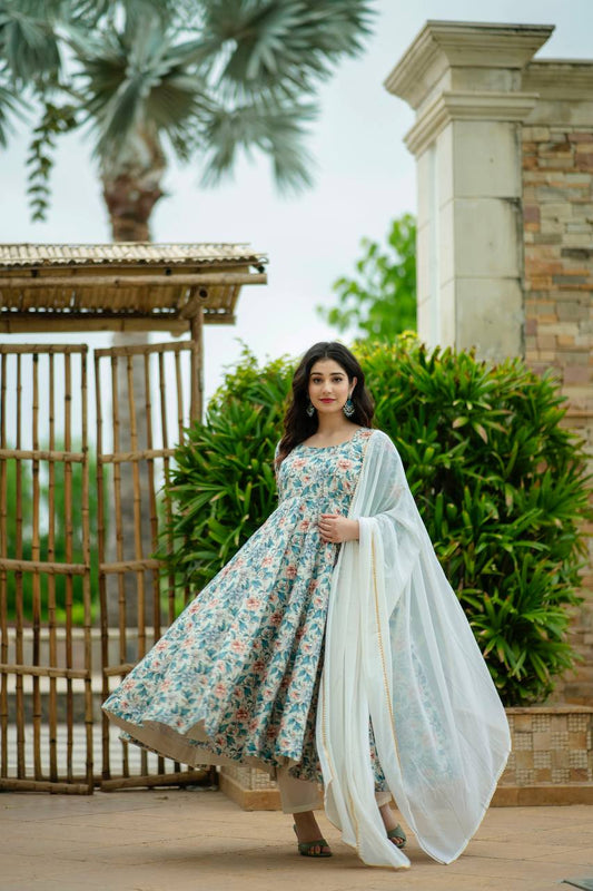 MULTI COLOURED ANARKALI SUIT SET