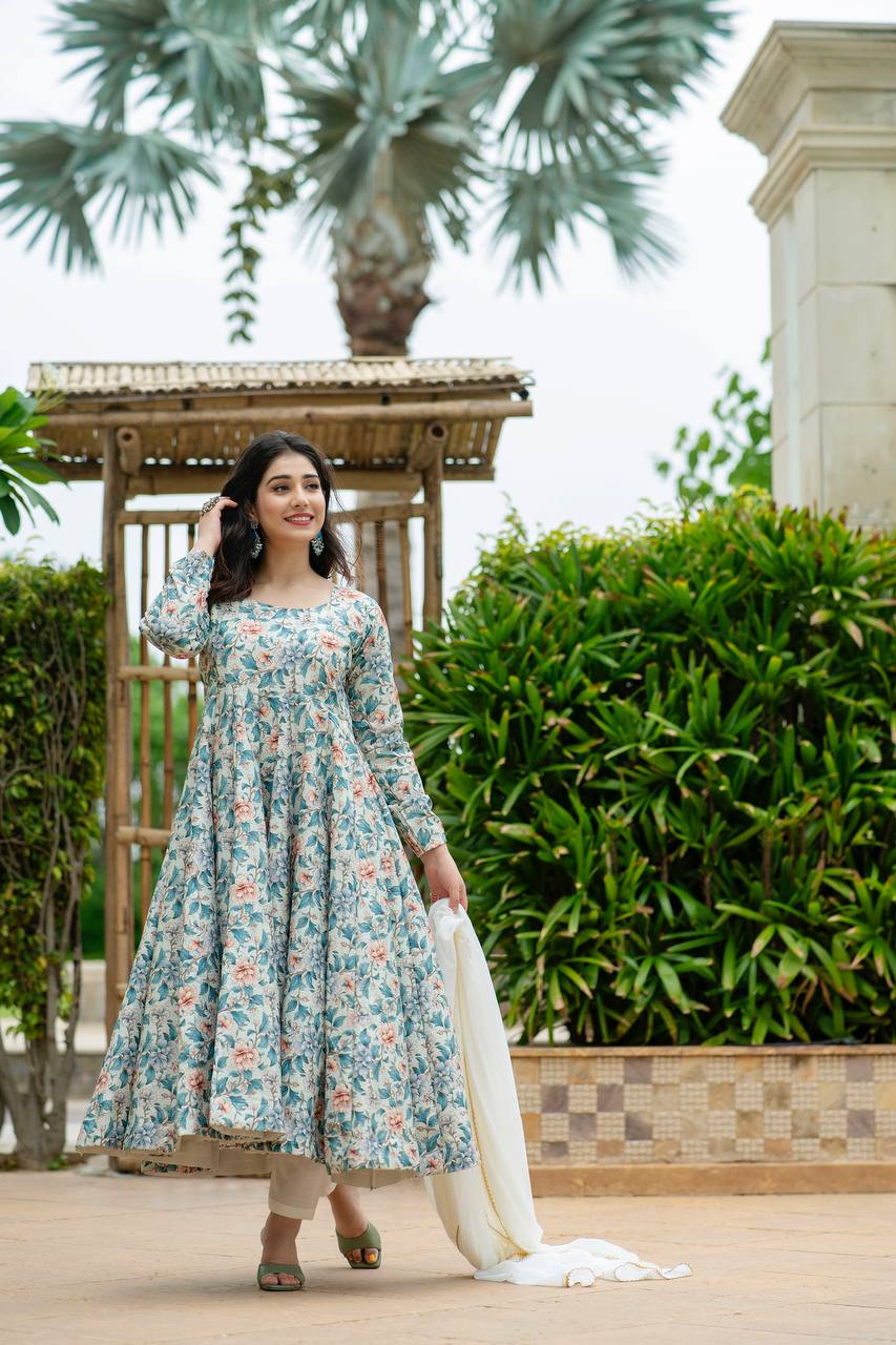 MULTI COLOURED ANARKALI SUIT SET