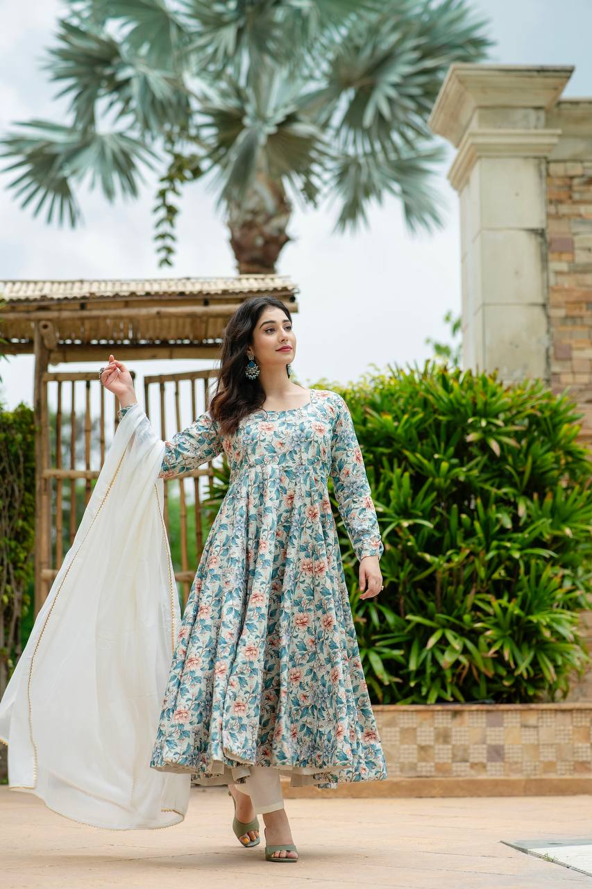 MULTI COLOURED ANARKALI SUIT SET