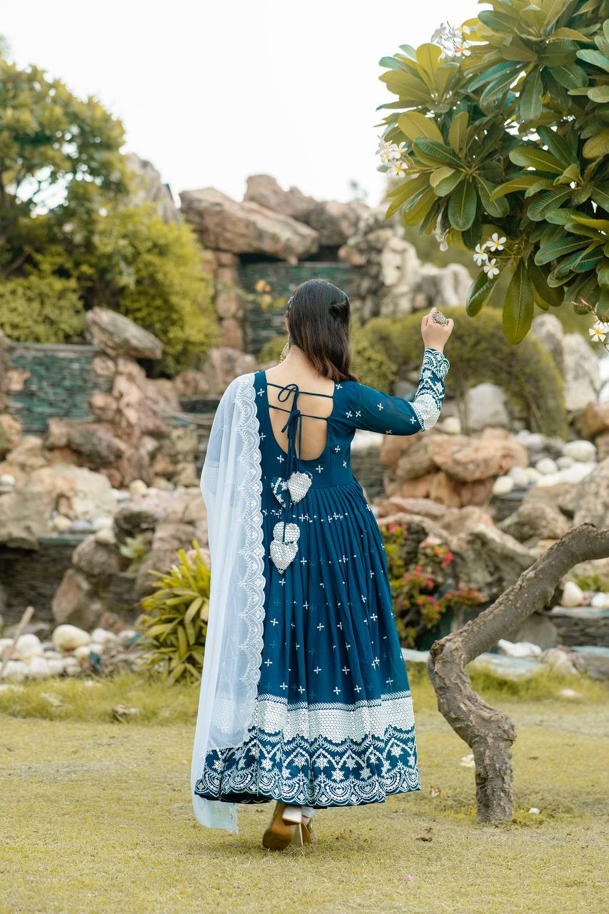 EMBROIDERY WORKED ANARKALI SUIT SET
