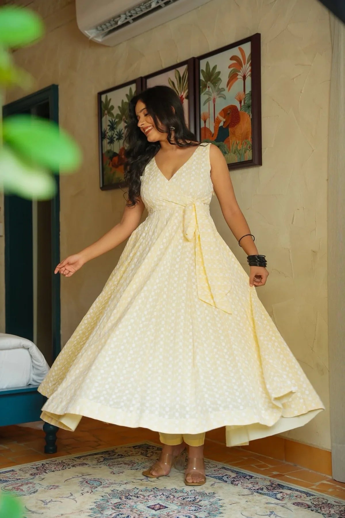 DELICATE WEAVE COTTON KURTA SET