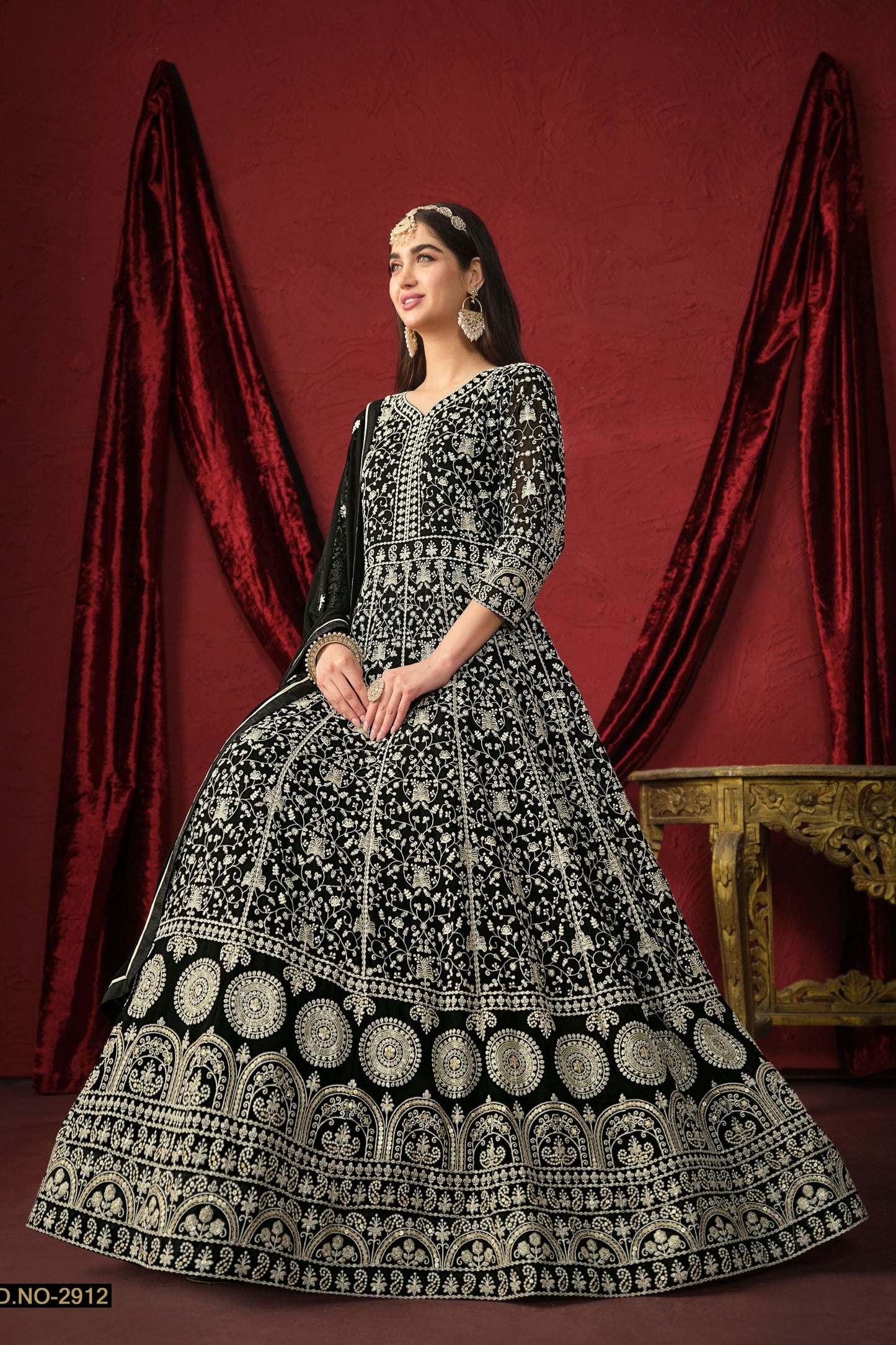 Black Georgette Full Floor Length Anarkali Suit