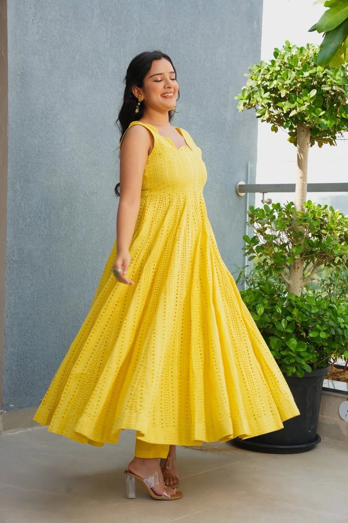 YUVISHA YELLOW COTTON KURTA SET