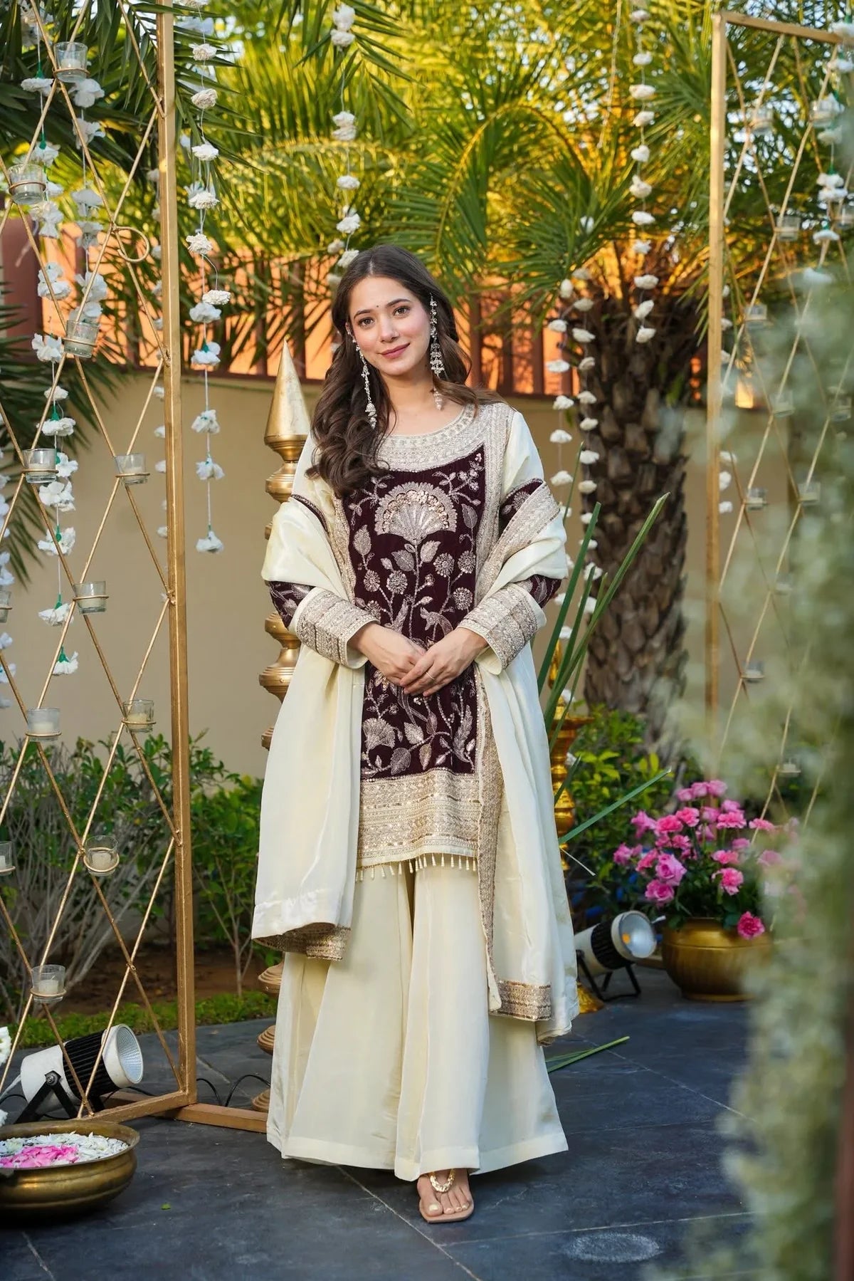 ZARMINA VELVET SHARARA SET