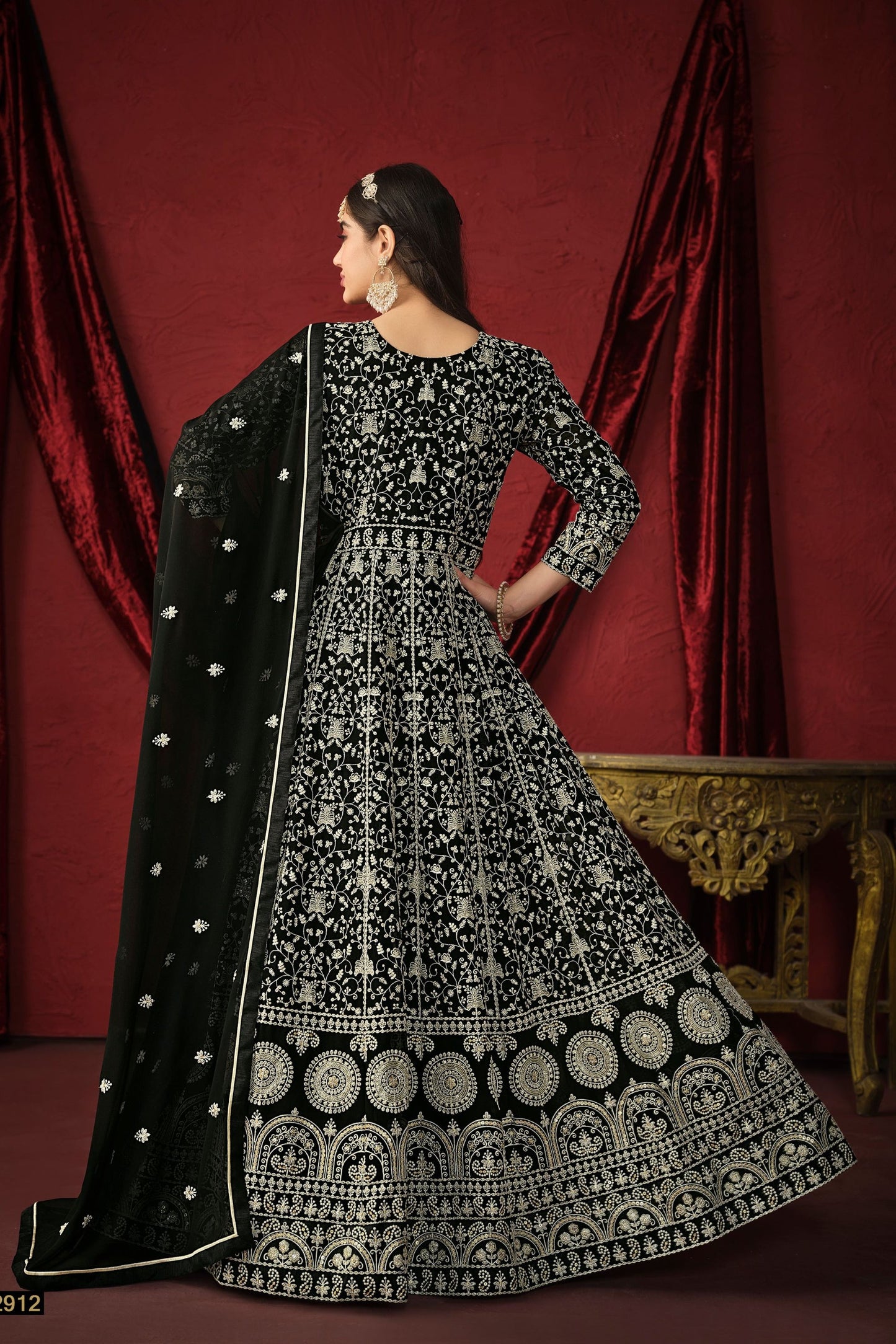 Black Georgette Full Floor Length Anarkali Suit
