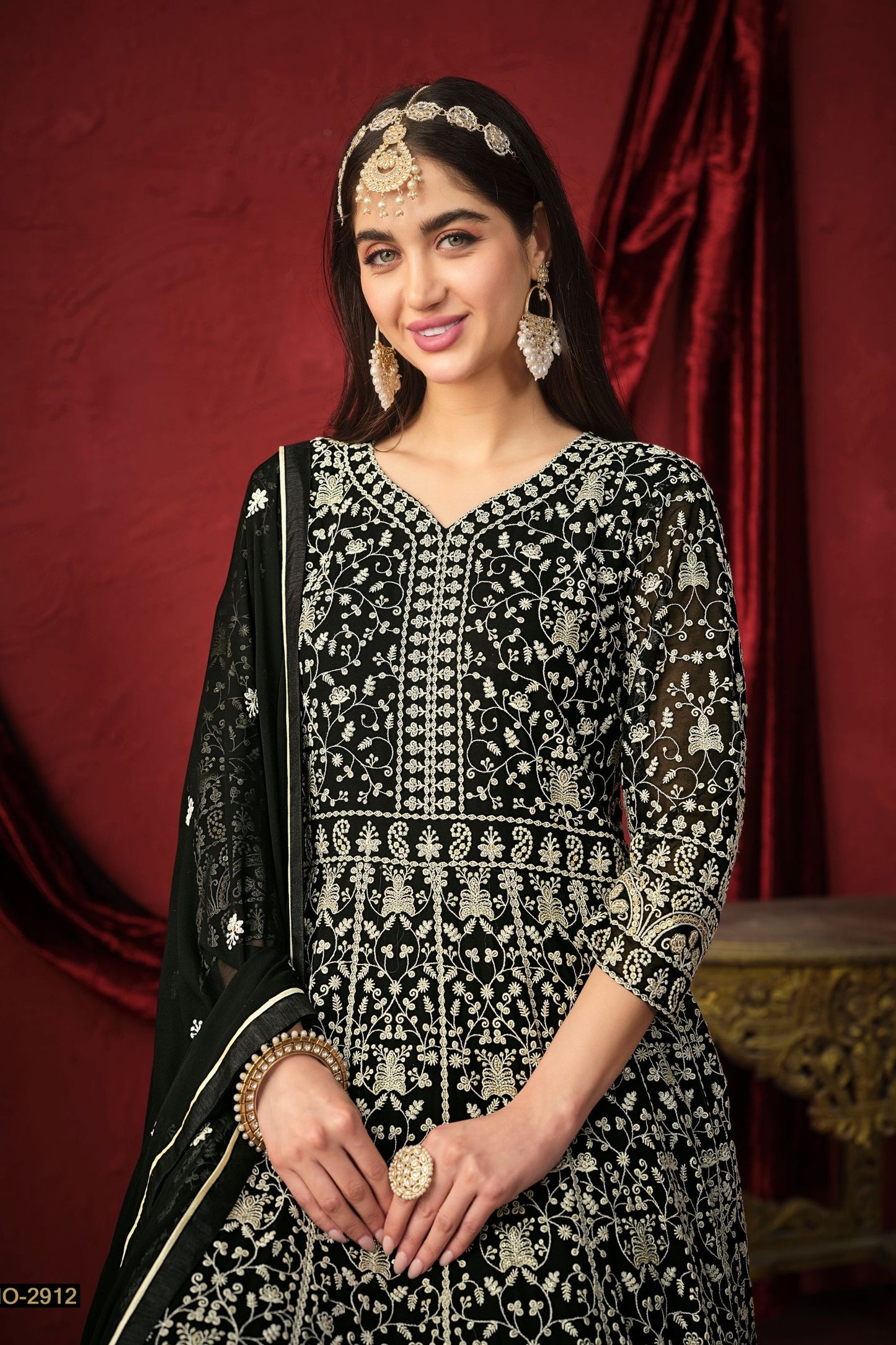 Black Georgette Full Floor Length Anarkali Suit