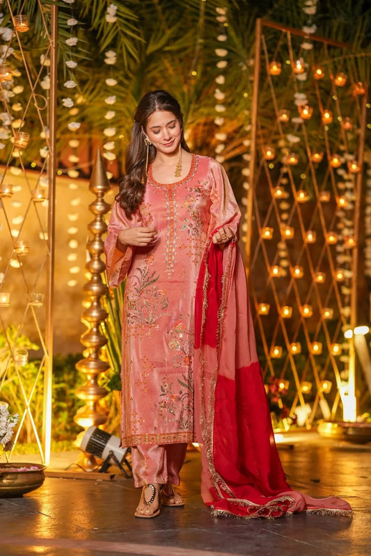 ECHOROSE MUSLIN WEDDING KURTA SET
