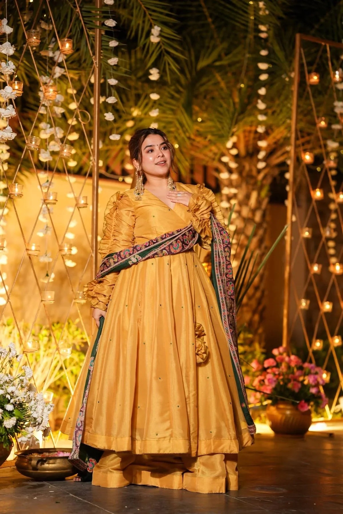 HONEY LEAF COSMOS ANARKALI SUIT SET