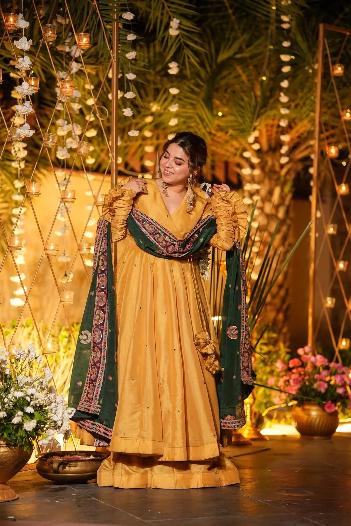 HONEY LEAF COSMOS ANARKALI SUIT SET
