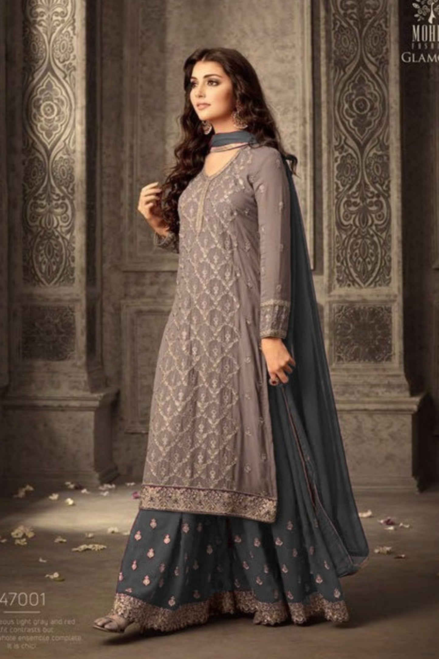 Pink Georgette  Palazzo Suit