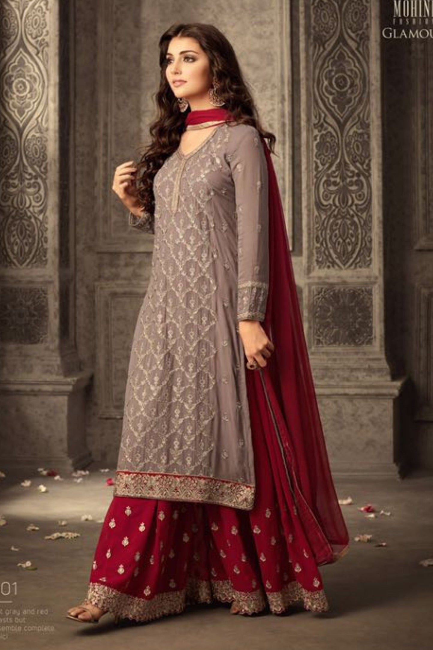 Pink Georgette  Palazzo Suit