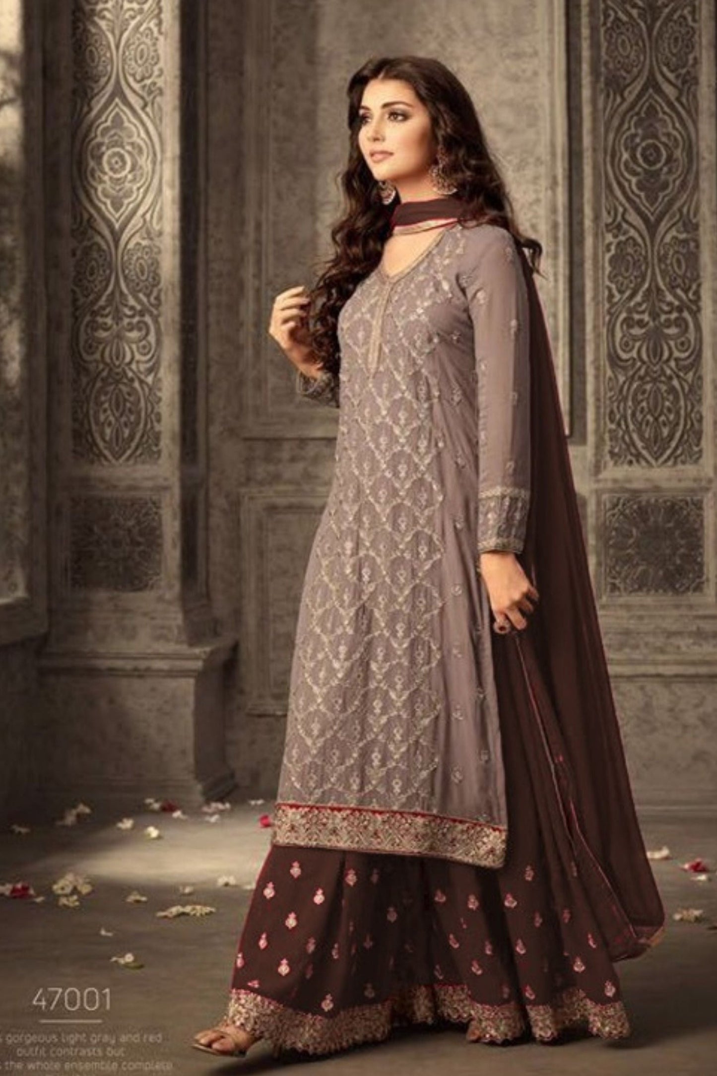 Pink Georgette  Palazzo Suit