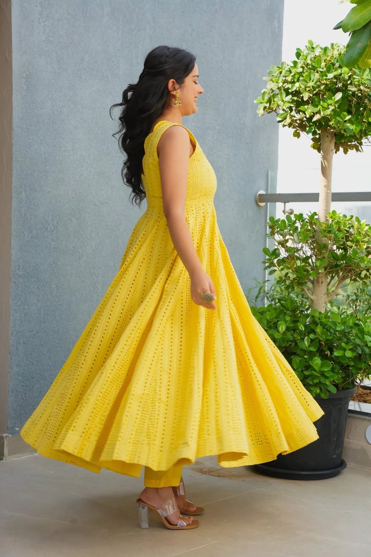 YUVISHA YELLOW COTTON KURTA SET