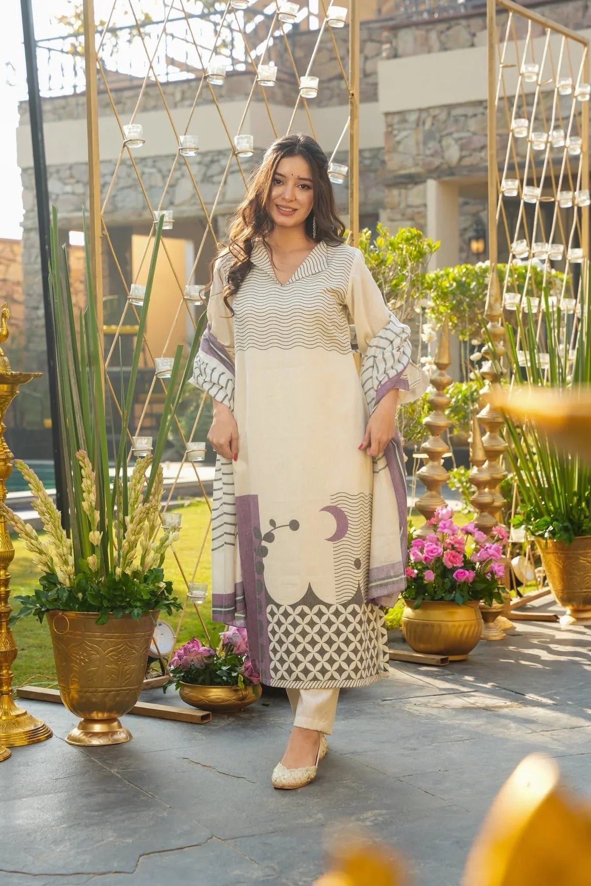 PURPLUNA PRINTED KURTA SET
