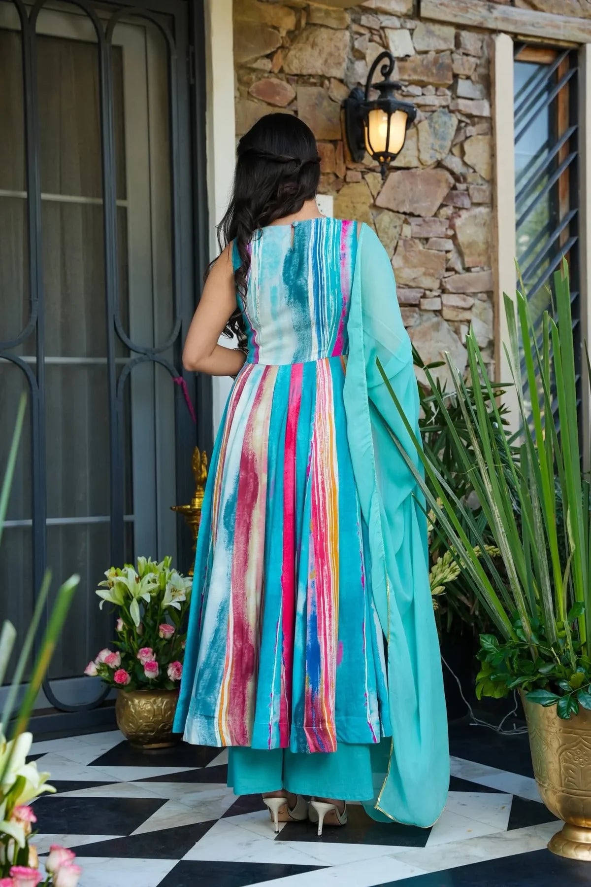 TARA SOFTWAVE RAYON ANARKALI SUIT SET