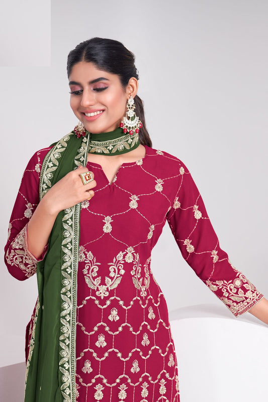 Pink Georgette Sharara suit