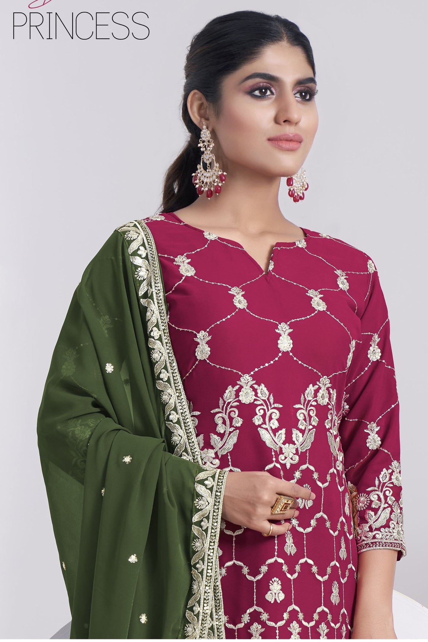 Pink Georgette Sharara suit