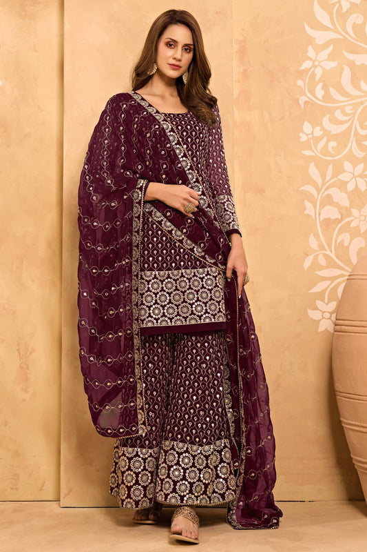 Teal Georgette Sharara suit