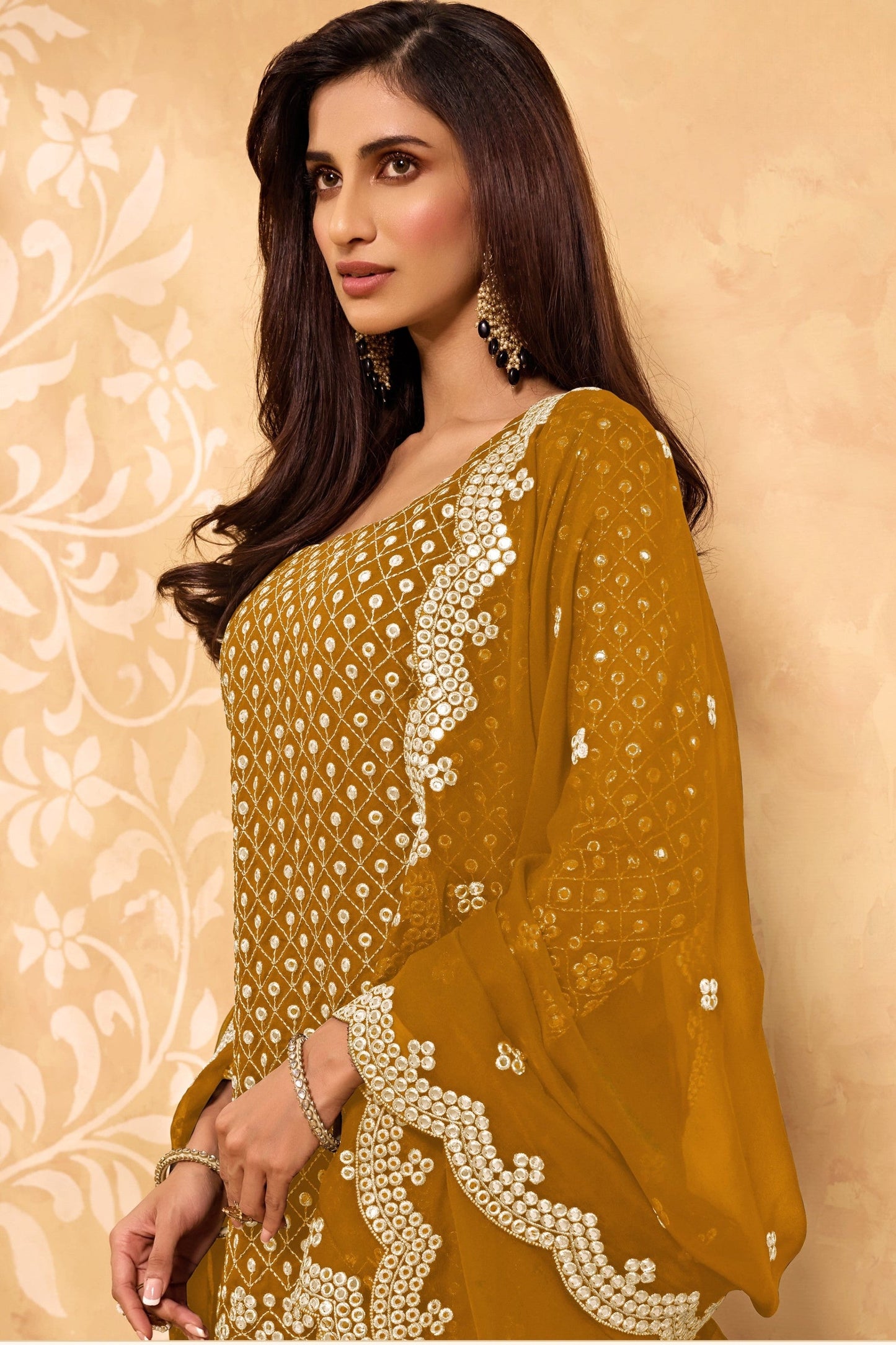 Teal Georgette Sharara suit