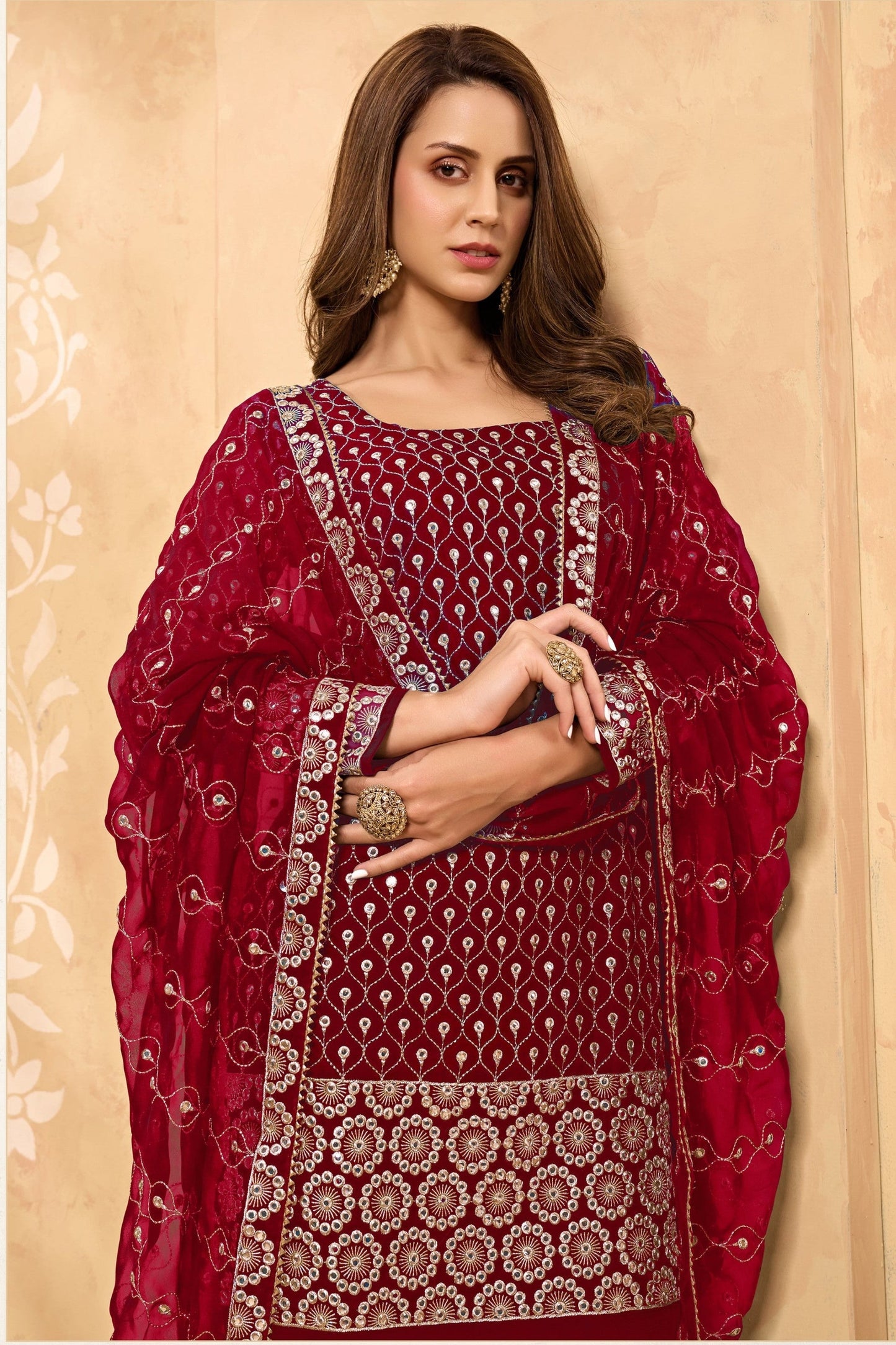 Teal Georgette Sharara suit