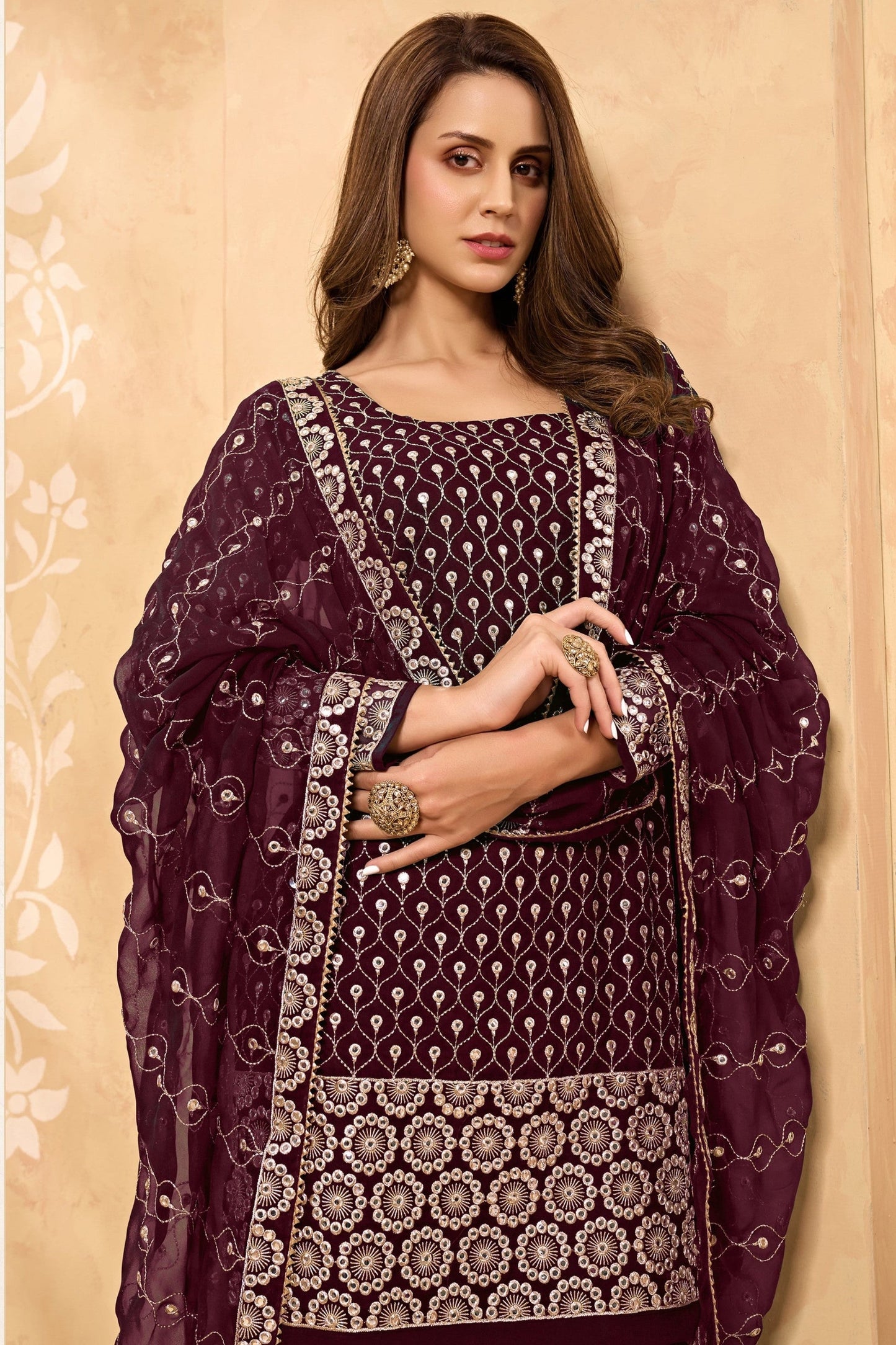 Teal Georgette Sharara suit