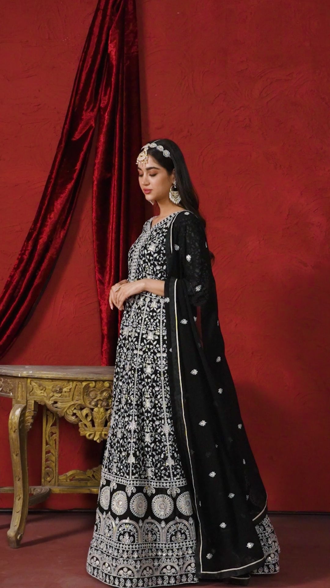 Black Georgette Full Floor Length Anarkali Suit